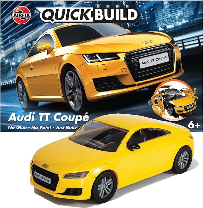 Airfix Quickbuild Audi TT Coupe Yellow Brick Building Model Kit J6034