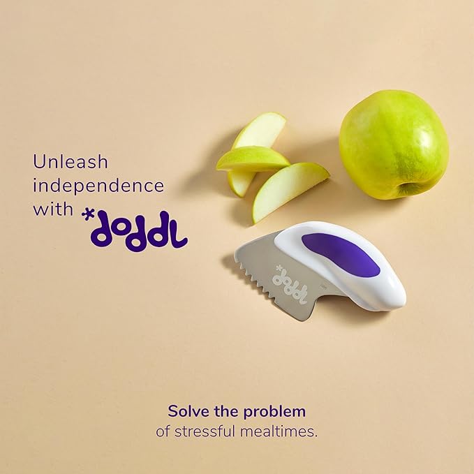 doddl Toddler Utensils, Ergonomic Fork Spoon and Knife Set for Self Feeding, Stainless Steel Silverware for 1-3 Year Olds, BPA Free, Dishwasher Safe (Magenta)