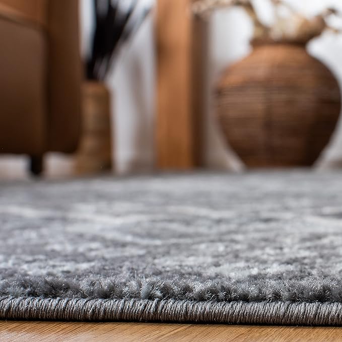 SAFAVIEH Amsterdam Collection Runner Rug - 2'3" x 12', Dark Grey & Light Grey, Moroccan Boho Design, Non-Shedding & Easy Care, Ideal for High Traffic Areas in Living Room, Bedroom (AMS108J)