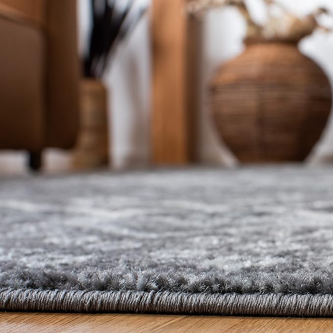 SAFAVIEH Amsterdam Collection Runner Rug - 2'3" x 8', Dark Grey & Light Grey, Moroccan Boho Design, Non-Shedding & Easy Care, Ideal for High Traffic Areas in Living Room, Bedroom (AMS108J)