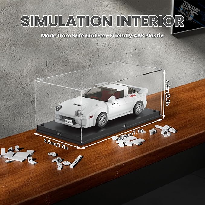 Mould King Speed Champion Cars Building Sets, RX-7 Mazda Initial D Car Model with Display Case, 27015 MOC Collectible Toys Blocks Car Kits for Adults and Boys Kids Aged 8+ (369 Pieces)