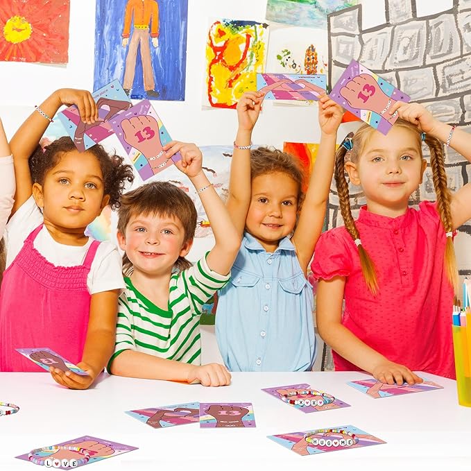 Valentines Day Cards for Kids School - 28 Pack Kids Taylor Friendship Valentines Cards, Valentines Bracelets, Valentines Day Gifts for Girls, School Classroom Valentines Day Exchange Gift