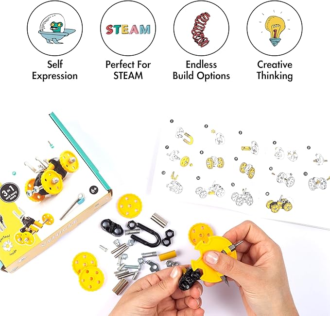 Vehicle Stem Building Toys, Educational Build Your Own Robot Toy for Kids Age 6 7 8 9+ Year Old Boys and Girls, Stem Toys Engineering Kit, Construction Toys Steam Gift - BlazeBit