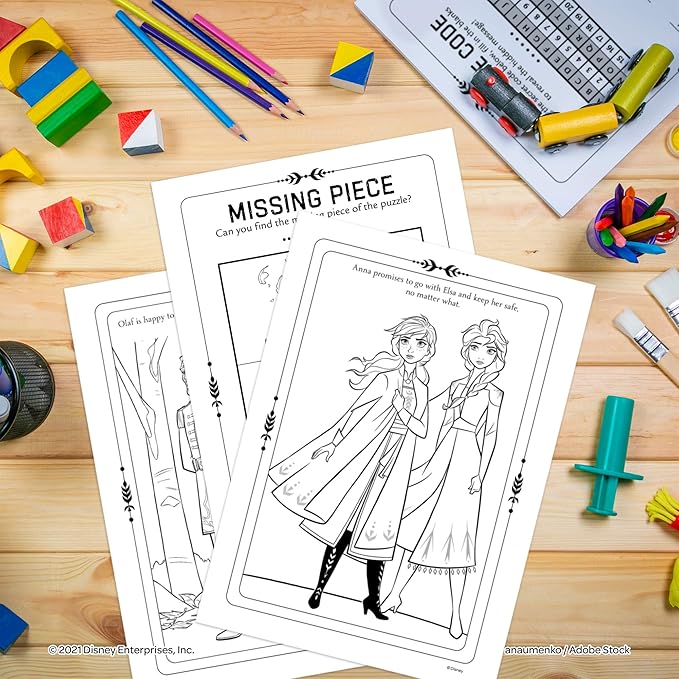 Disney Frozen 2 Elsa 32-Page Color by Number Activity Book with 8 Crayons 45824 Bendon