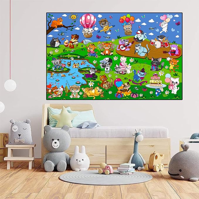 ALEX Art Jumbo Coloring Poster - Kittens Arts and Crafts for Girls - Extra Large Wall Coloring Posters for Home Activities - Big Coloring Sheet Page Cat - Giant Floor Coloring Book for Kids Ages 4-8