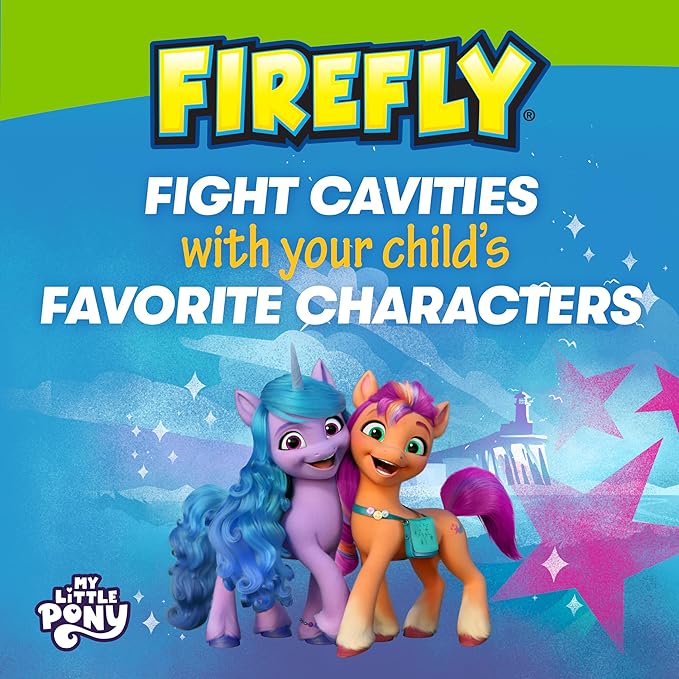 FIREFLY Clean N' Protect My Little Pony Power Toothbrush with 3D Character Cover, Soft Bristles, Battery Included, Ages 3+ (Pack of 2)