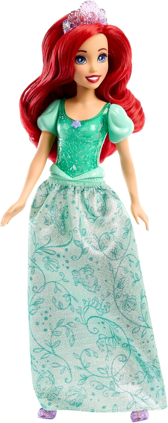 Mattel Disney Princess Toys, Ariel Fashion Doll, Sparkling Look with Red Hair, Blue Eyes & Tiara Accessory, Inspired by The Little Mermaid Movie