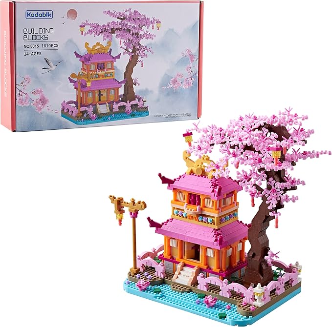 Architecture Dream Flower Building Block,Japan Sakura Tree House Construction Set,1810 PCS for Adults and Teens,Mirco Blocks Model Set,Creator Blocks,Mini DIY STEM Toys,Assembly Toys