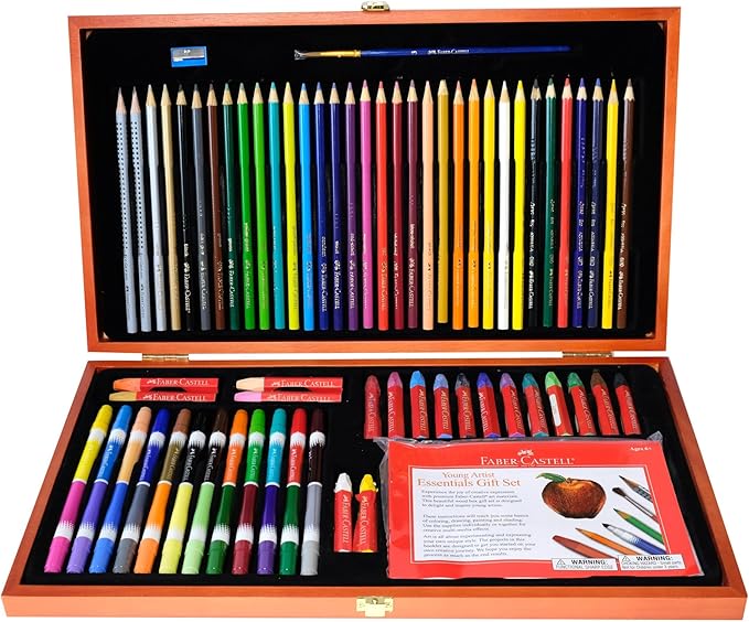 Faber-Castell Young Artist Essentials Gift Set - 64-Piece Premium Quality Art Set for Kids, Medium
