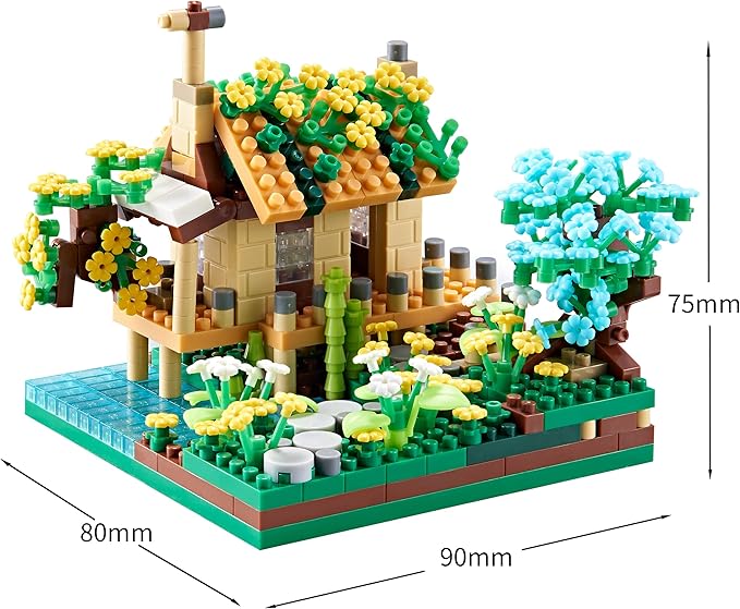 Architecture Port Cabin Building Set Model Kit and Gift for Kids and Adults Mini Blocks 600 PCS with 2 Figure