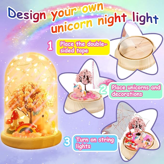 HONGID Make Your Own Unicorn Night Light - Unicorn Craft Kit for Kids,Unicorn Toys for Girls,Kids Christmas Gifts for Teen Girls Age 3+