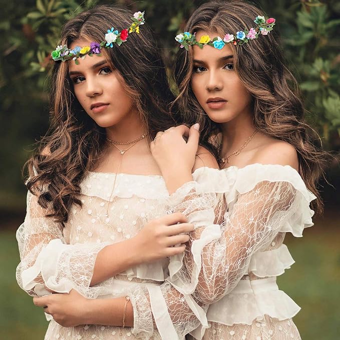 Syhood Flower Crowns Making Kit, 168 Pcs Parts, Make Your Own Flower Crown Wreath Headbands and Bracelets Craft Kit Hair Accessories Handmade DIY Floral Crown Garland Kit Presents for Girls