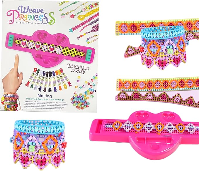 Lreyrous Kids DIY Hand Rope Weaving Kit Personalized Fashion with Braider 5 PCS Friendship Bracelet Kit Birthday Gift Holiday Gift Suitable for Children Over 6 Years Old