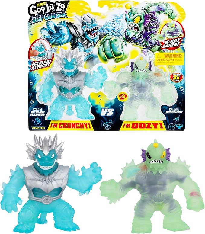 Heroes of Goo JIT Zu Deep Goo Sea Battle Pack - Exclusive Ice Blast Blazagon VS Horriglow Figures. Crunchy, Oozy Figures For Out-of-Pack Battles!