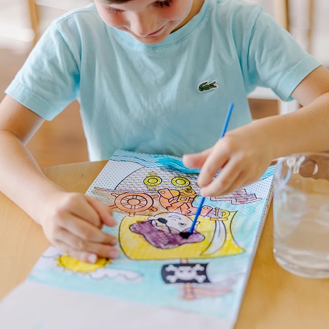 Melissa & Doug My First Paint With Water Kids' Art Pad With Paintbrush - Pirates, Space, Construction, and More