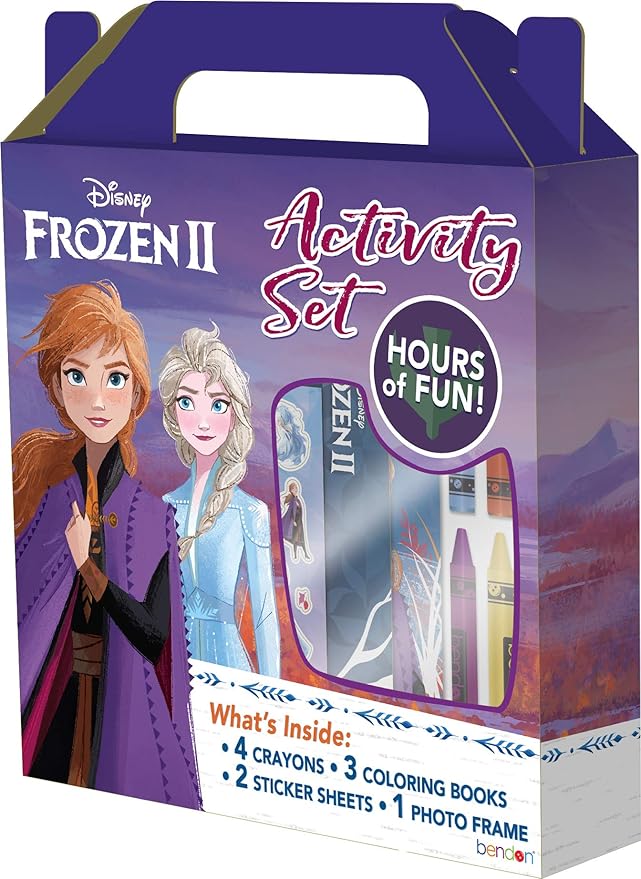 Disney Frozen 2 Anna and Elsa Coloring and Activity Carry Set with Sticker Sheets AS45853 Bendon, Multicolor