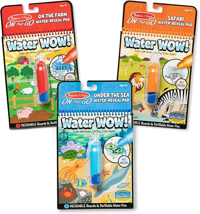 Melissa & Doug Water Wow! - Water Reveal Pad Bundle - Farm, Safari & Under The Sea