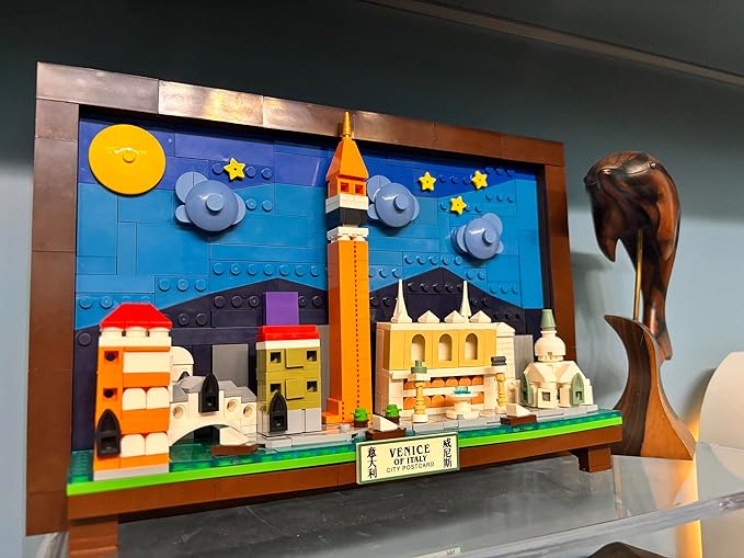 TUTU&LELE Postcard Venice, 3D Wall Art Craft Kit, Wall Art Architecture Skyline Model Kit, Office Home Décor, Architecture Building Blocks for Adults and Kids (580Pieces)