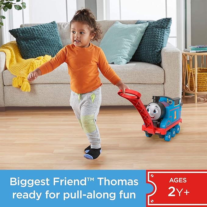 Thomas & Friends Pull-Along Toy Train for Kids Biggest Friend Thomas with Storage for Preschool Kids Ages 2+ Years