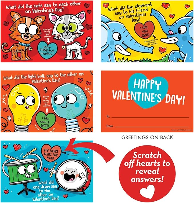 Playhouse Silly Joke Scratch-Off 28 Card Super Valentine Exchange Pack for Kids