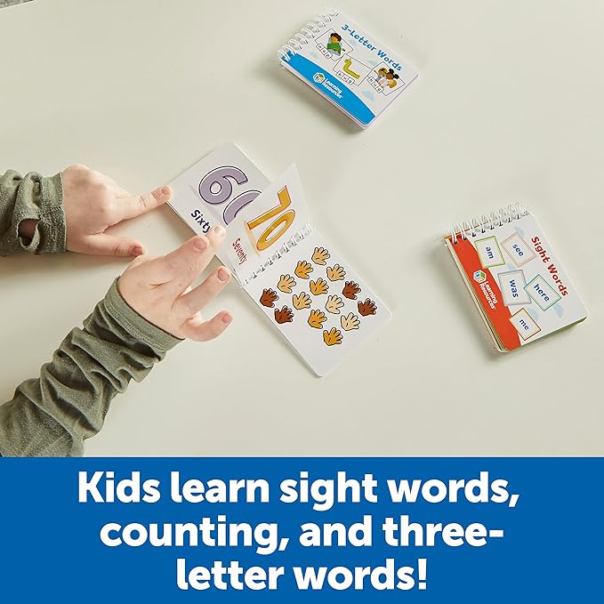 Learning Resources Skill Builders! Kindergarten Flipbook Library - Kindergarten Learning Activities, Spelling and Counting for Kids, My First Library for Kids,Back to School, Ages 5+,3 Pieces