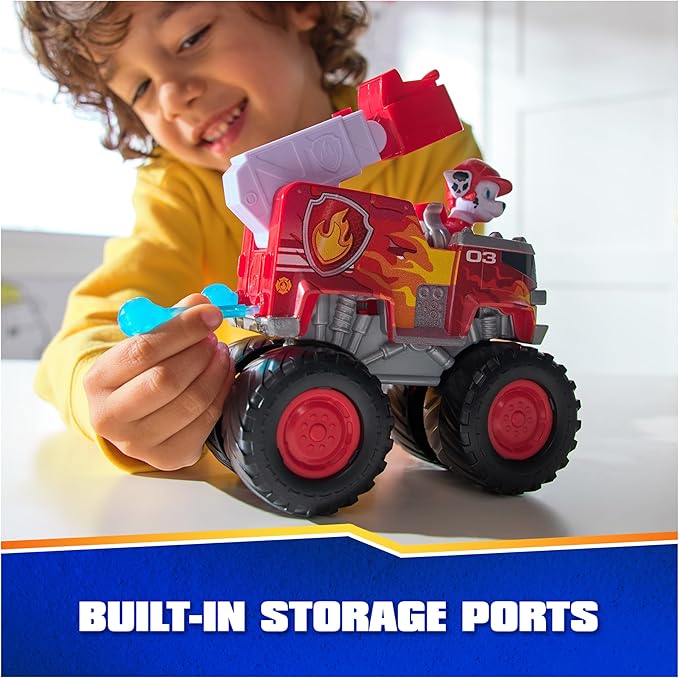 Paw Patrol: Rescue Wheels Marshall’s Firetruck, Toy Truck with Projectile Launcher and Collectible Action Figure, Kids Toys for Boys & Girls Ages 3+