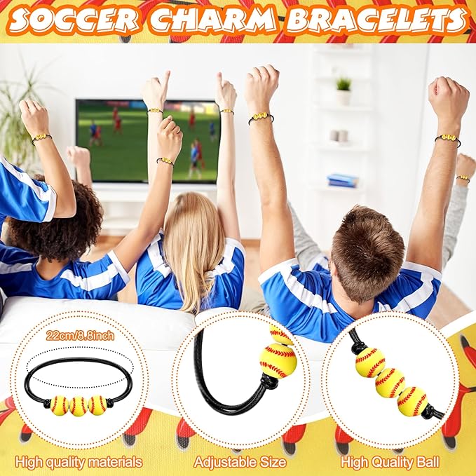 Poen 48 Pcs Softball Party Favors Softball Themed Supplies Include 12 Softball Drawstring Backpack 12 Mini Softball 12 Softball Keychain 12 Softball Wax Thread Braided Bracelet Inspirational Team Gift