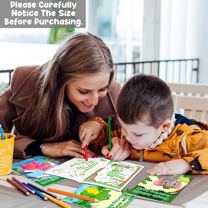 48Pcs Safari Animals Mini Activity Books for Kids Jungle Safari Animals Coloring Books Bulk Lion Elephant Tiger Art Drawing Book for Party Favors Birthday Gifts Goodie Bag Fillers Classroom Supplies