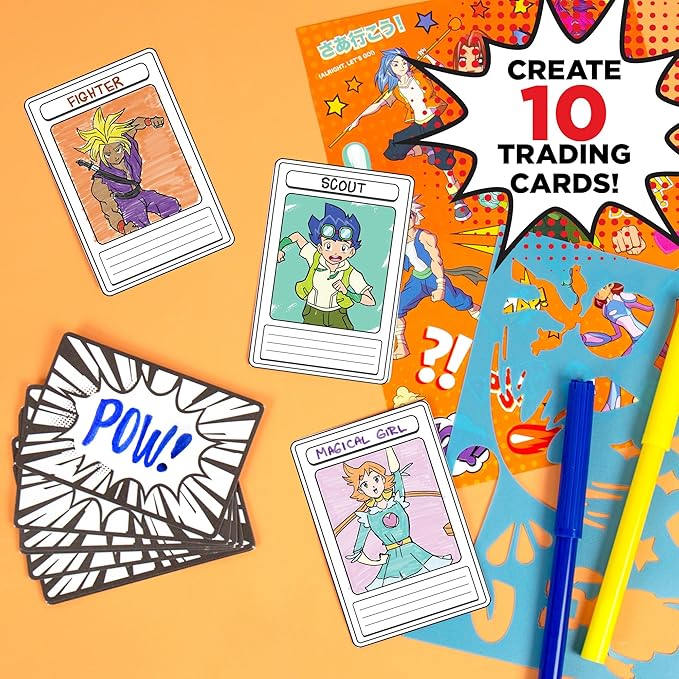 Made By Me Anime Color & Design Artist Set, 22-Piece Art Set, How to Draw Anime, Create Your Own Comics, Make Your Own Manga & Anime Sketchbook, Gifts for Anime Enthusiasts, Arts & Crafts for Kids 6+