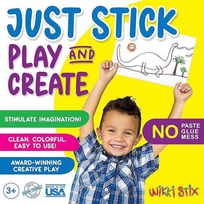 Wikki Stix Rainbow Pak Arts & Crafts, Kids Travel Essential, Pack of 24 in Rainbow Colors, Ages 3 & Up