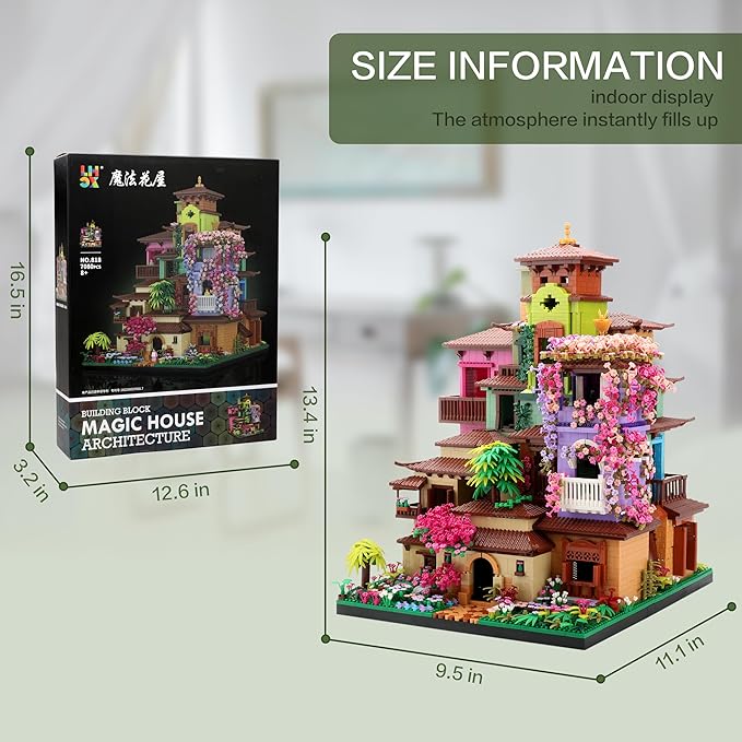 Micro Mini Architecture Blocks Set, Cherry Blossom Villa Tree House Bricks Building Set, Flower House Creative Collectible Models Present for Teens and Adults (7080PCS)