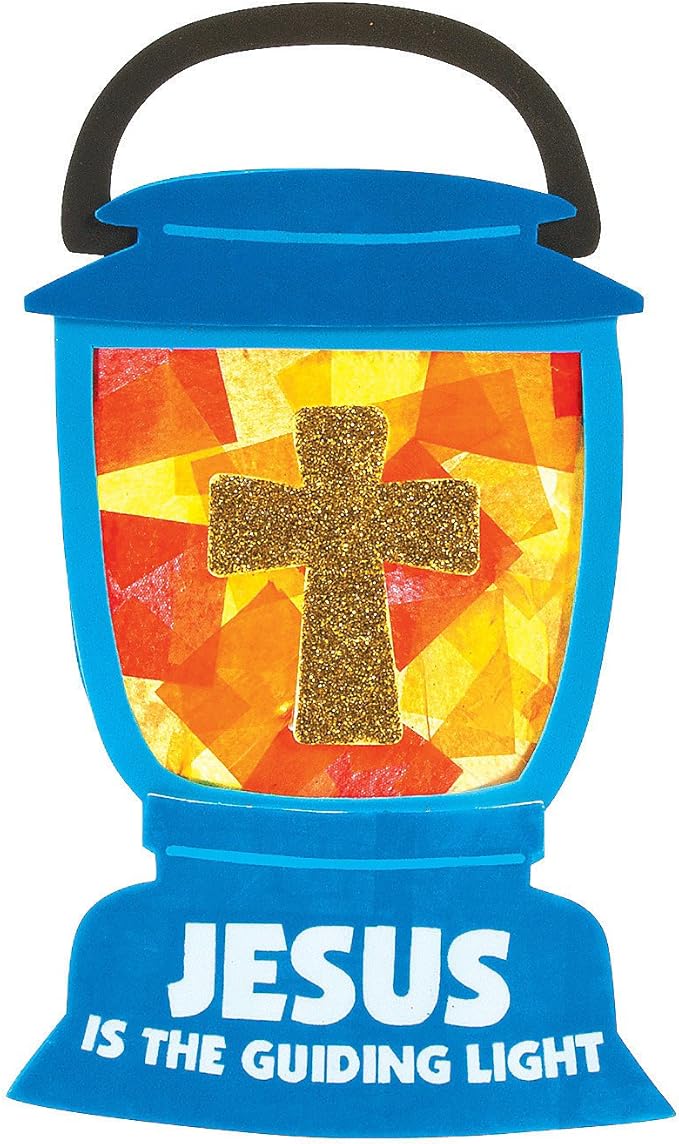 Jesus Lights The Way Tissue Acetate Sign - Crafts for Kids and Fun Home Activities