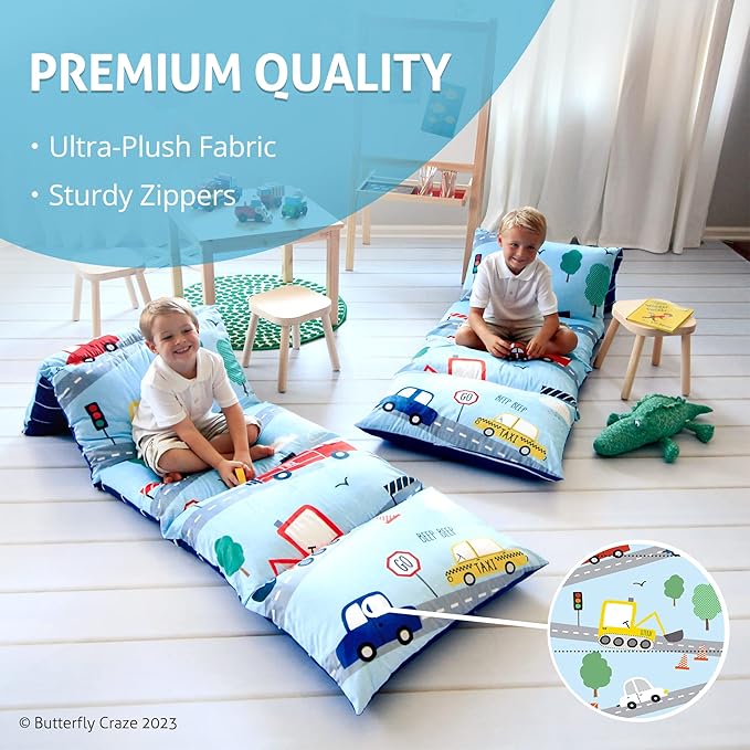 Butterfly Craze Floor Pillow Bed Lounger, Cozy and Stylish Seating Solution for Kids & Adults, Recliner Floor Cushion for Ultimate Comfort, 5 Pillows Already Included, Transportation, Queen