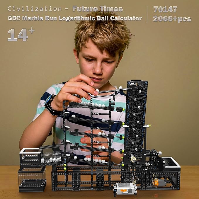 JMBricklayer Roller Coaster Building Set 70147, Marble Run Model Building Blocks Toys, 2066 Pcs Marble Maze STEM Toy Building Kit with Motor, Creative Gifts Toys for 14+ Teens & Adults