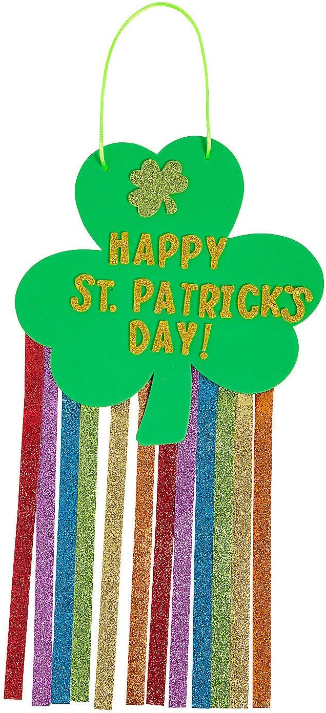 St. Patrick’s Day Glitter Hanging Sign Craft Kit - Makes 12