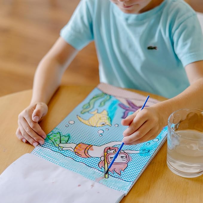 Melissa & Doug My First Paint With Water Kids' Art Pad With Paintbrush - Pirates, Space, Construction, and More