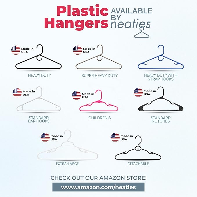 60pk Made in USA Baby Hangers | Kids Hangers for Children's Clothes, Toddler Outfits and Clothing | 20 50 100 Pack Available | Kid Plastic Hanger for Closet and Nursery | Child Kid Hangars (Pink)