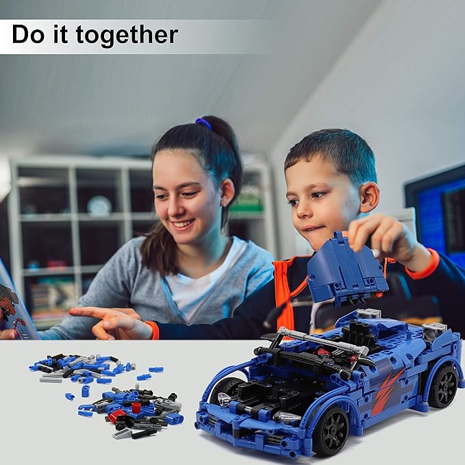 WISEPLAY Build Your Own RC Car Kit for Kids and Adults | 585pcs RC Car Kits to Build | STEM Building Toys for Boys & Girls Age 8-12 | Model Car Kits to Build for Kids 9-12 and Adults