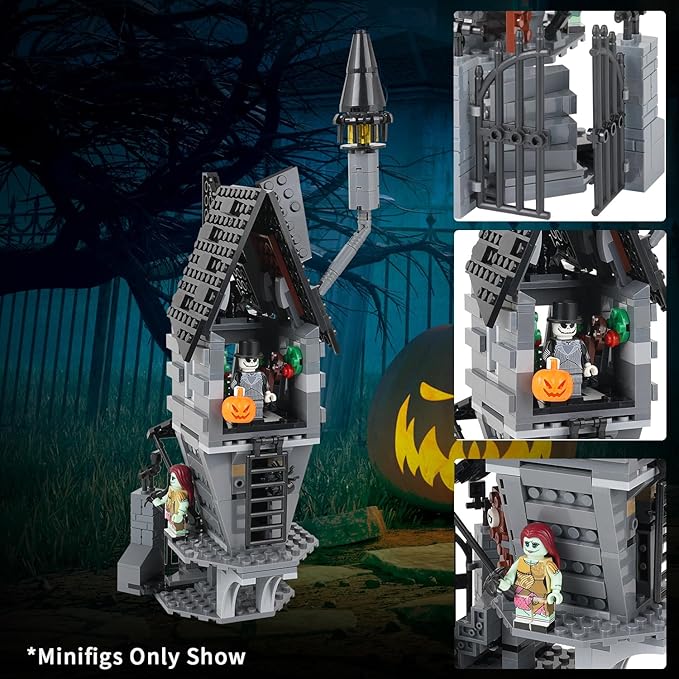 MOOXI-MOC Halloween Night Before Christmas Jack's House Sally Building Set,Creative Building Block Toy Kit Gifts for Children(443pcs)