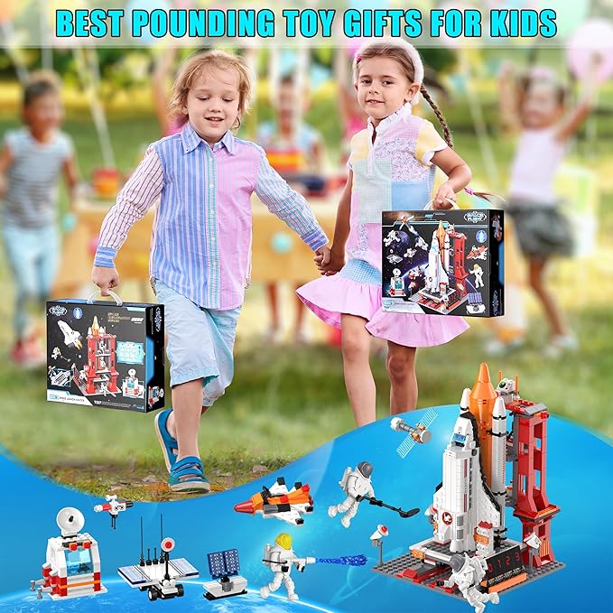 Space Exploration Shuttle Toys for 6 7 8 9 10 11 12 Year Old Kids, 11-in-1 STEM Aerospace Rocket Building Kit for 6-12 Year Old Boys Girls, Best Gifts for Christmas Birthday - 855pcs