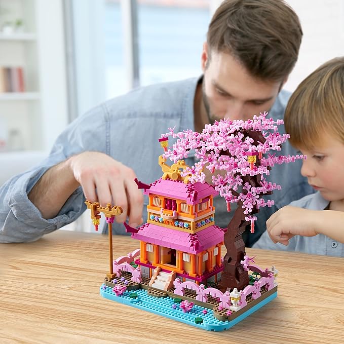 Architecture Dream Flower Building Block,Japan Sakura Tree House Construction Set,1810 PCS for Adults and Teens,Mirco Blocks Model Set,Creator Blocks,Mini DIY STEM Toys,Assembly Toys
