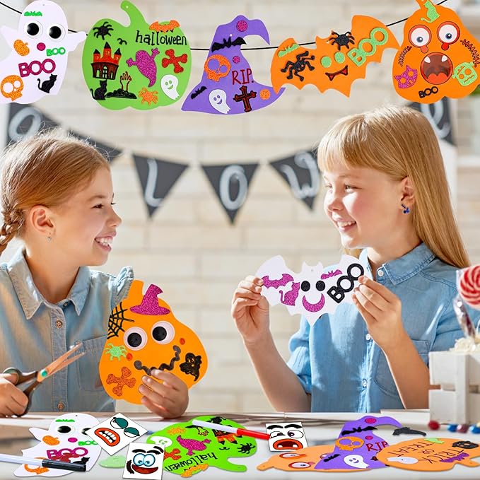 Garma 330PCS Halloween Foam Stickers Set, Pumpkin Ghost Spider Bat Halloween Crafts for Kids DIY Craft Kit Halloween Decorations Party Favors Supplies