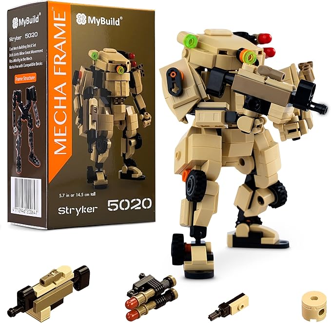 MyBuild Mecha Frame Armed Forces Stryker 5020 - Desert Armor Robot Blocks Toy Building Bricks for Children to Adult Mech Fans