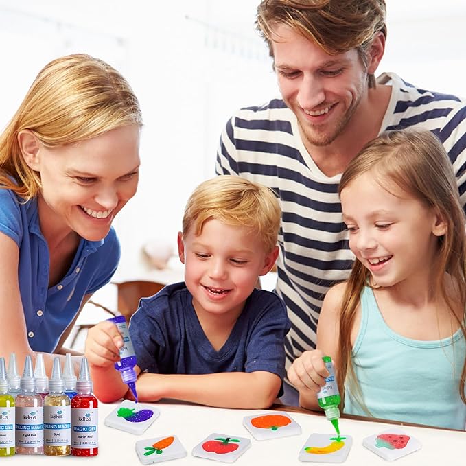 Magic Water Elf Toy Kit, Aqua Fairy Water Gel Kit with 20 Magic Gels, 10 Fruit & Vegetable Molds. Christmas Gifts, Birthday Gifts, Party Favors, Arts & Crafts DIY STEM for Kids (20 Colors)