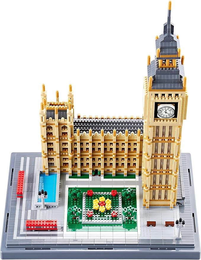 Real Big Ben Micro Building Blocks Set for Adults 6473 PCS - World Famous Architectural Model Toys Presents for Kid Age of 14+