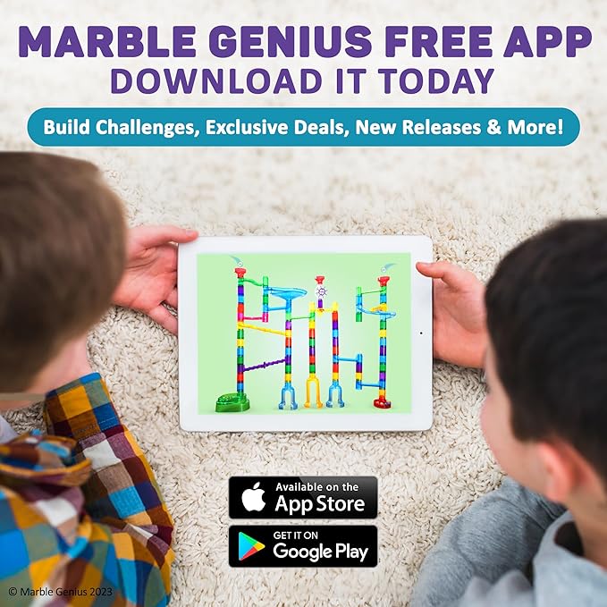 Marble Genius Marble Run - 150 Complete Pieces Maze Track Easter Toys for Adults, Teens, Toddlers & Kids Aged 4-8 Years Old, (85 Translucent Marbulous Pieces + 65 Glass-Marble Set), Super Set