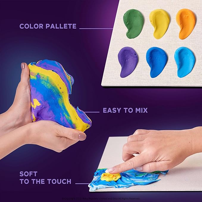 OKTO Art Kit Vincent Van Gogh Starry Night | Arts & Crafts DIY Painting with Modeling Clay Kit for Painting | Painting Kits for Adults for Home Decoration | Air Dry Clay for Adults| Arts and Crafts