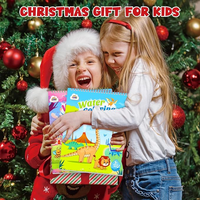 ZMLM Paint with Water Books for Kids - Easter Basket Stuffers Mess Free Coloring Activity for Toddlers - Arts & Crafts Gifts Toys for Valentines Birthday Christmas Boy Girls Ages 4 5 6 7 8(Dinosaurs)