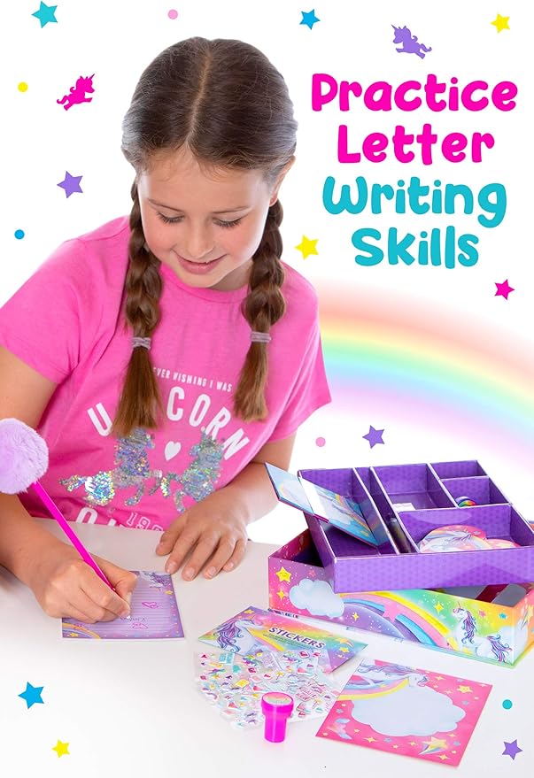 Original Stationery 45-Piece Unicorn Letter Writing Set, Stationery Set for Girls with Stickers and Stampers, Fun Unicorn Gifts for Girls Ages 10-12, Perfect for Valentine and Easter Gifts