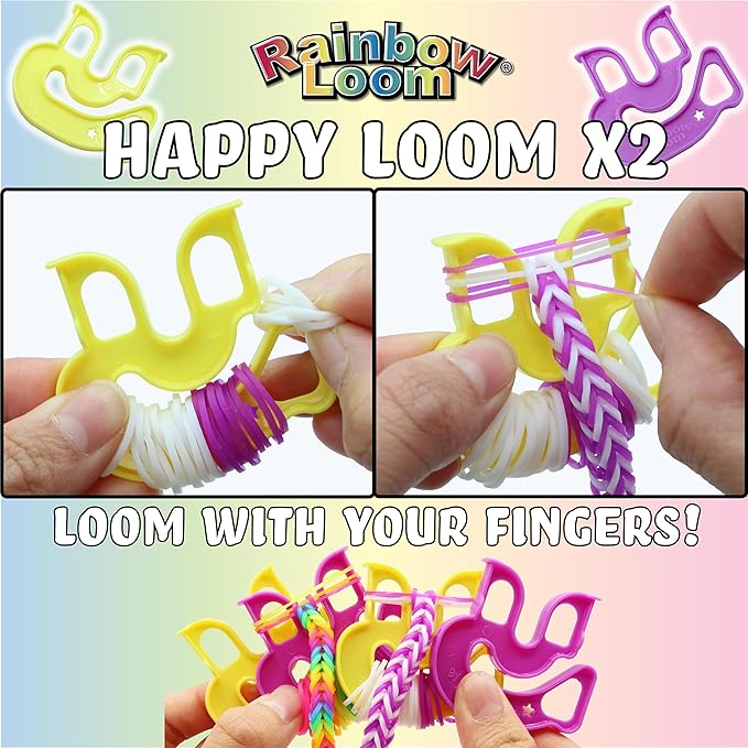 Rainbow Loom® Loomi-Pals™ MEGA Set, Features 60 Cute Assorted LP Charms, The New RL2.0, Happy Looms, Hooks, Alpha & Pony Beads, 5600 Colorful Bands All in a Carrying Case for Boys and Girls 7+